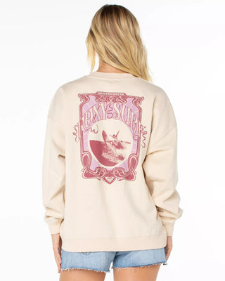 Roxy Women's Lineup Oversized Crewneck Sweater - Parchment