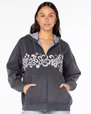 Roxy Women's Lineup Oversized Zip-Up Hoodie - Phantom