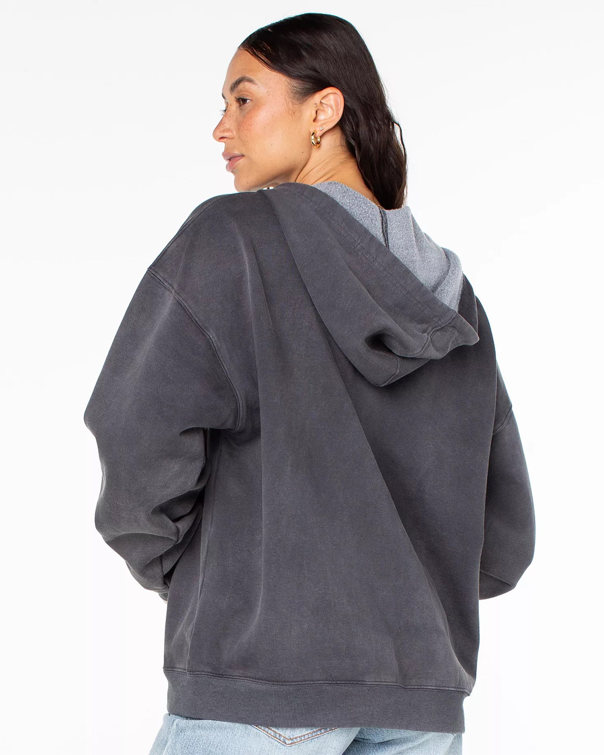 Roxy Women's Lineup Oversized Zip-Up Hoodie - Phantom