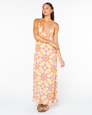 Roxy Women's Lost Paradise Dress - Aragon Mirissa Beach Tile Print
