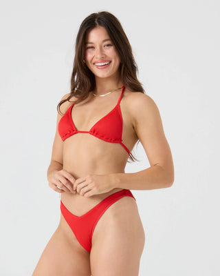Roxy Women's Rib Roxy Love Tiki Triangle Bikini Top - Red Hot