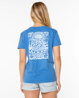 Roxy Women's Made of Sunshine Short Sleeve T-Shirt - Star Sapphire Made of Sunshine