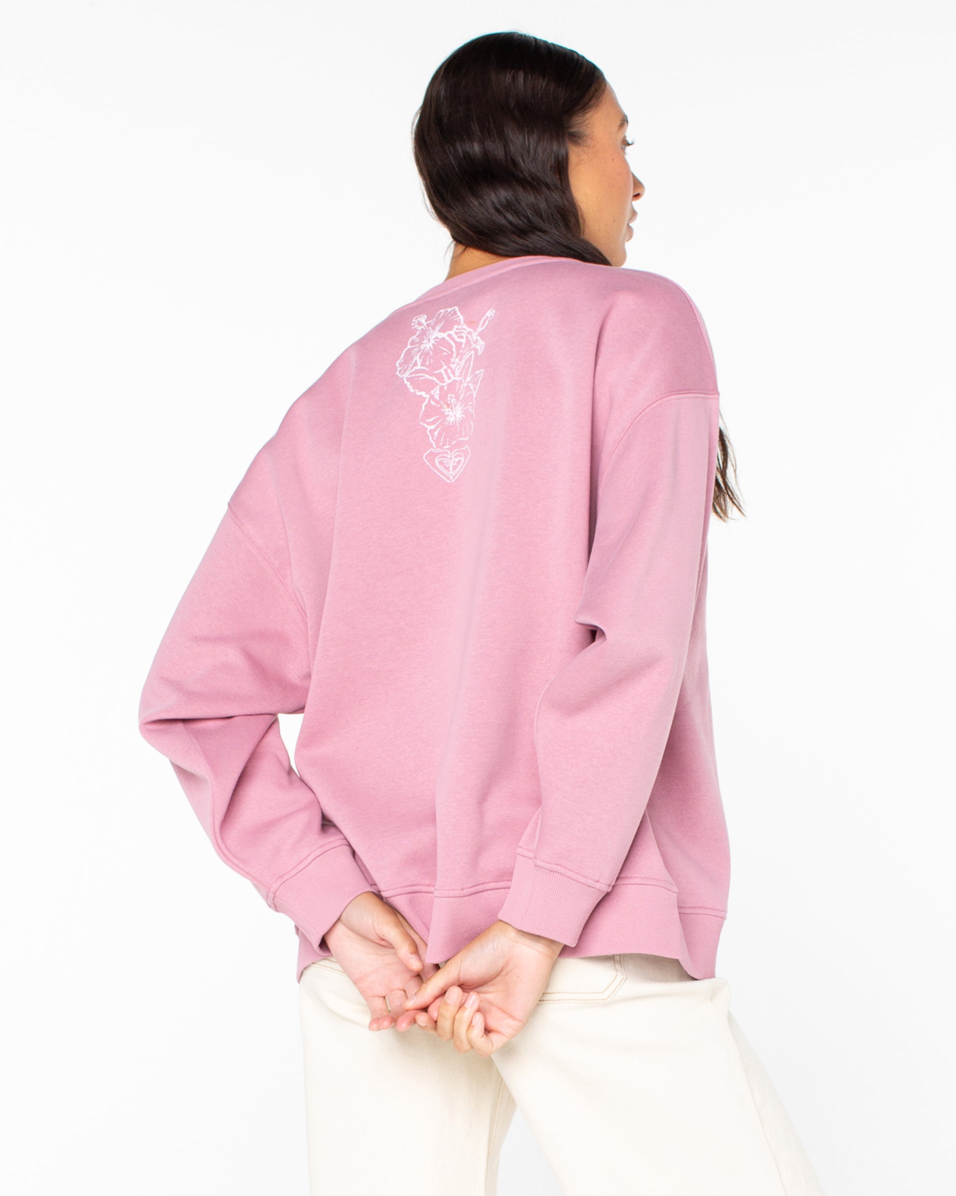 Roxy Women's Morning Hike Crewneck - Lilas Beach Collage