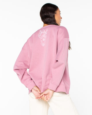 Roxy Women's Morning Hike Crewneck - Lilas Beach Collage
