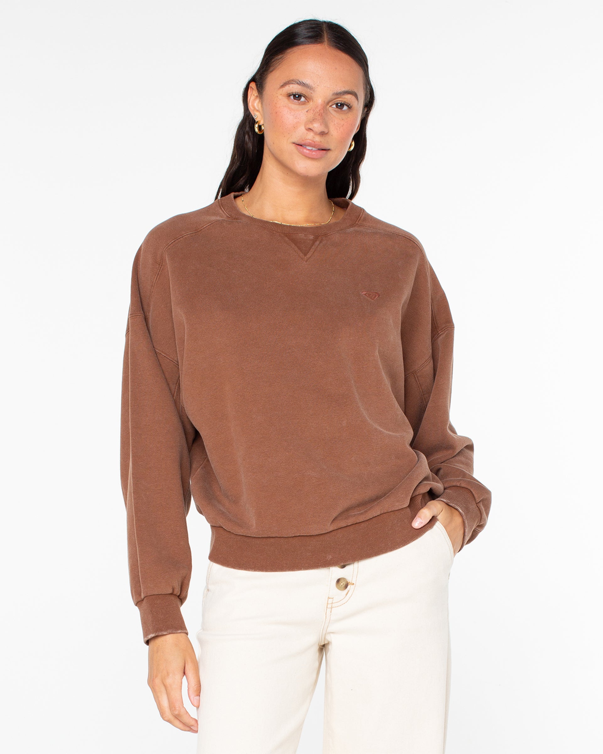 Oasis Haze Crewneck Sweatshirt - Brown