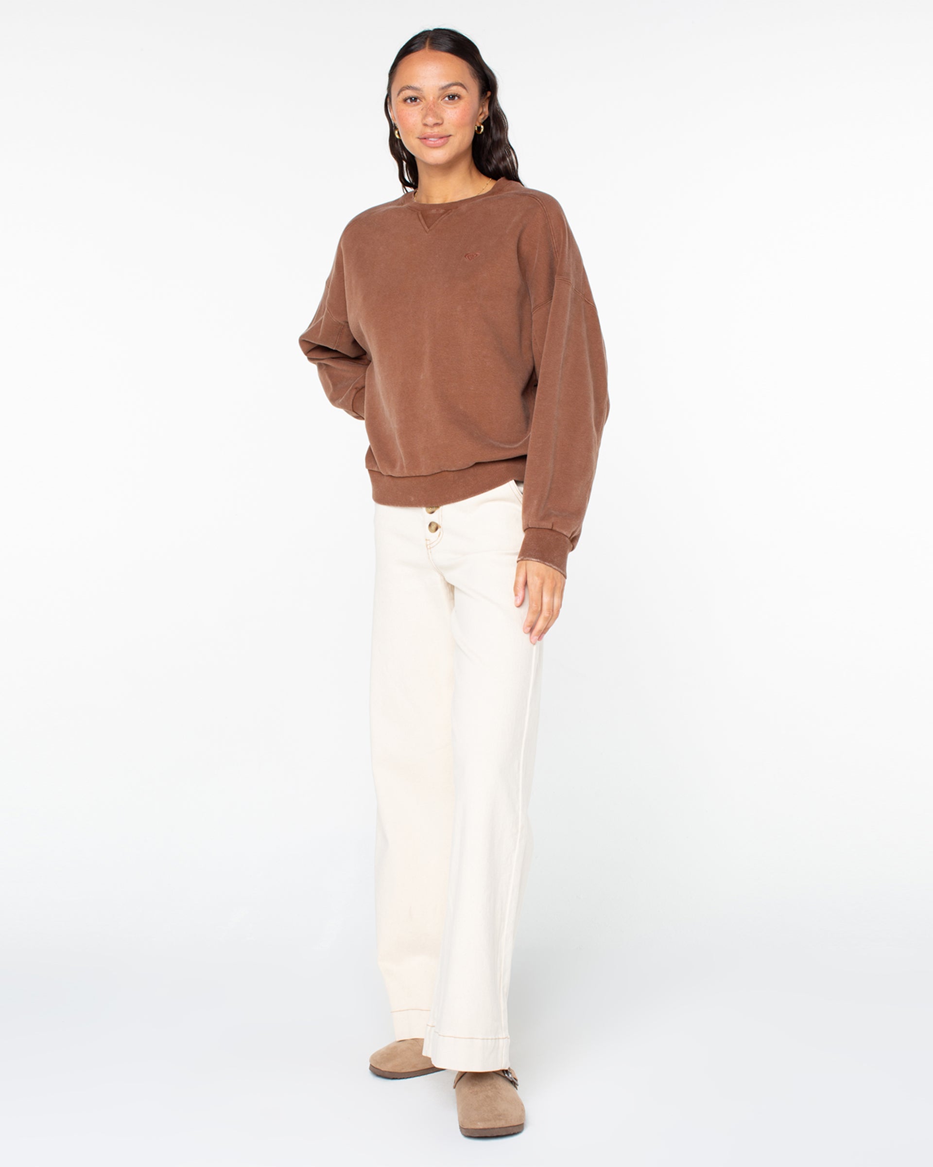 Oasis Haze Crewneck Sweatshirt - Brown