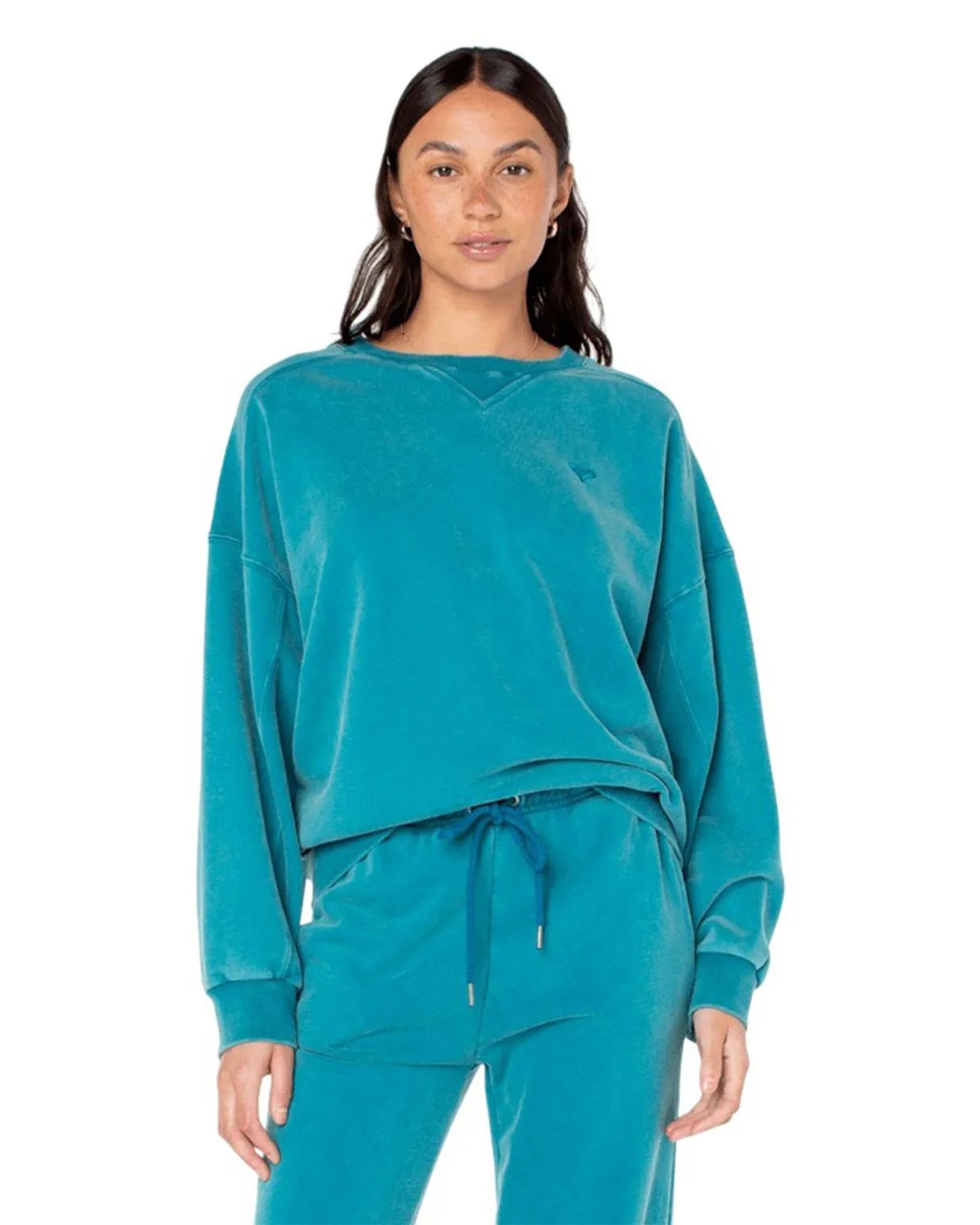 Roxy Women's Oasis Haze Crewneck Sweatshirt - Deep Lagoon