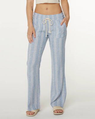 Roxy Women's Oceanside Striped Pant - Riviera Indigo Lisbon Stripe
