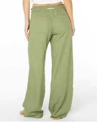 Roxy Women's Oceanside Wide Leg Pant - Oil Green