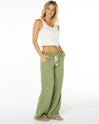 Roxy Women's Oceanside Wide Leg Pant - Oil Green