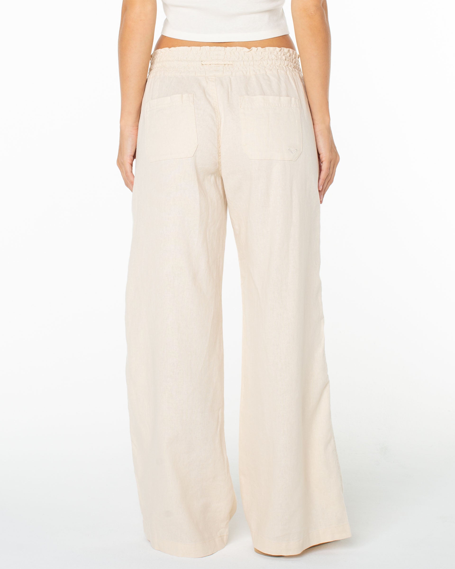 Roxy Women's Oceanside Wide Leg Pant - Parchment