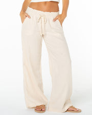 Roxy Women's Oceanside Wide Leg Pant - Parchment