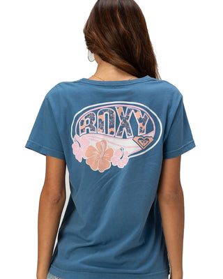 Roxy OG Oval Boyfriend Short Sleeve T-Shirt - Dutch Blue