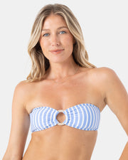 Pacific Coast Highway Halter Bandeau Bikini Top - Blue Orange