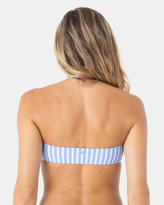 Pacific Coast Highway Halter Bandeau Bikini Top - Blue Orange