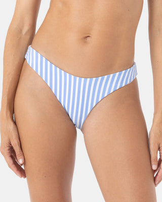 Roxy Women's Pacific Coast Highway Reversible Scoop Moderate Bikini Bottom - Orange Blue