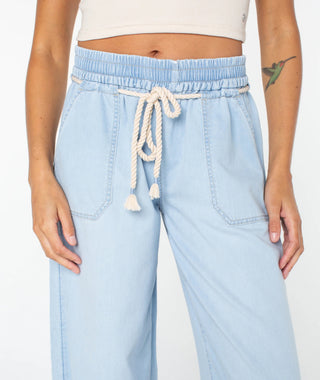 Roxy Women's Paddle On Pant - Beached Wash Denim