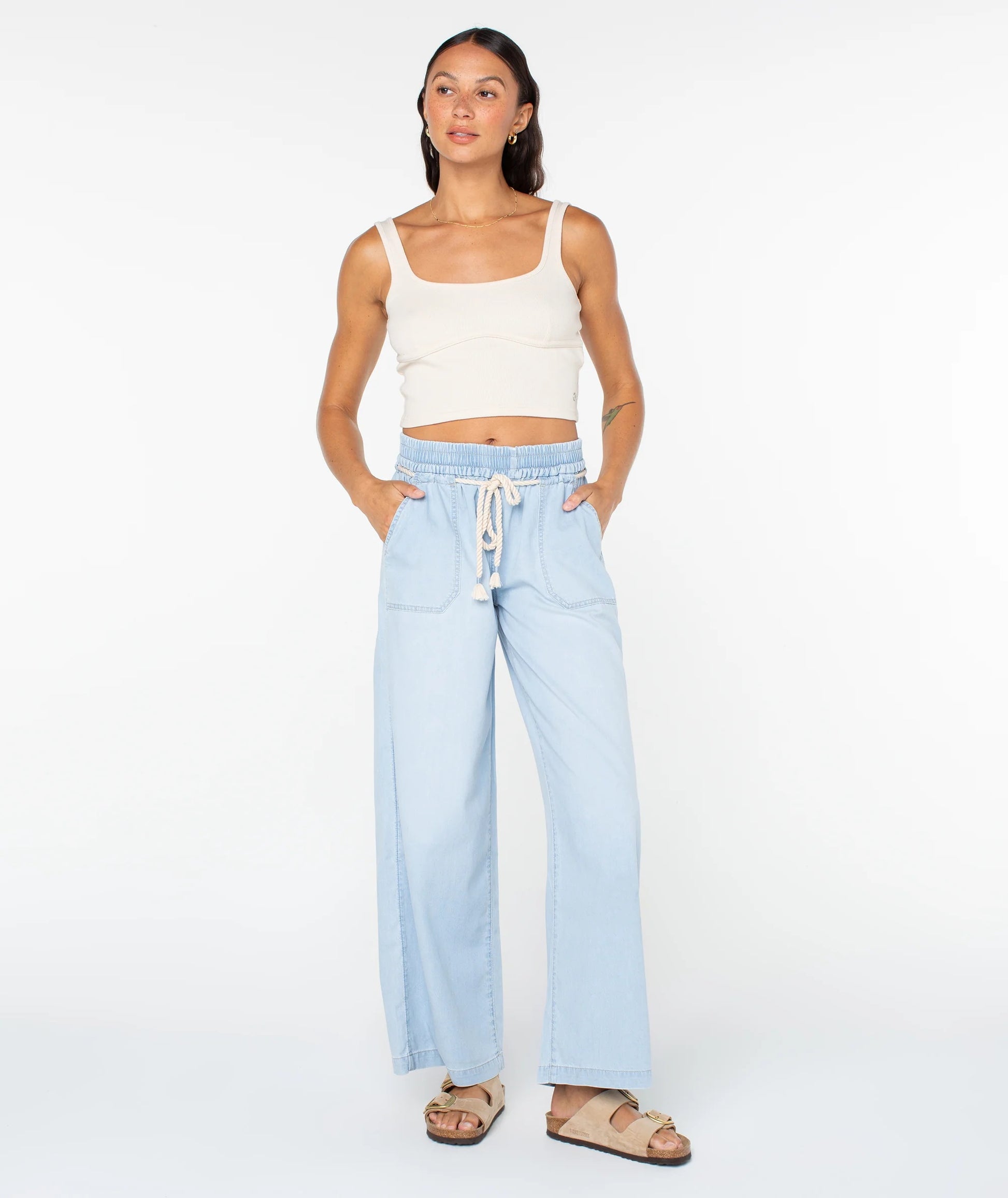 Roxy Women's Paddle On Pant - Beached Wash Denim