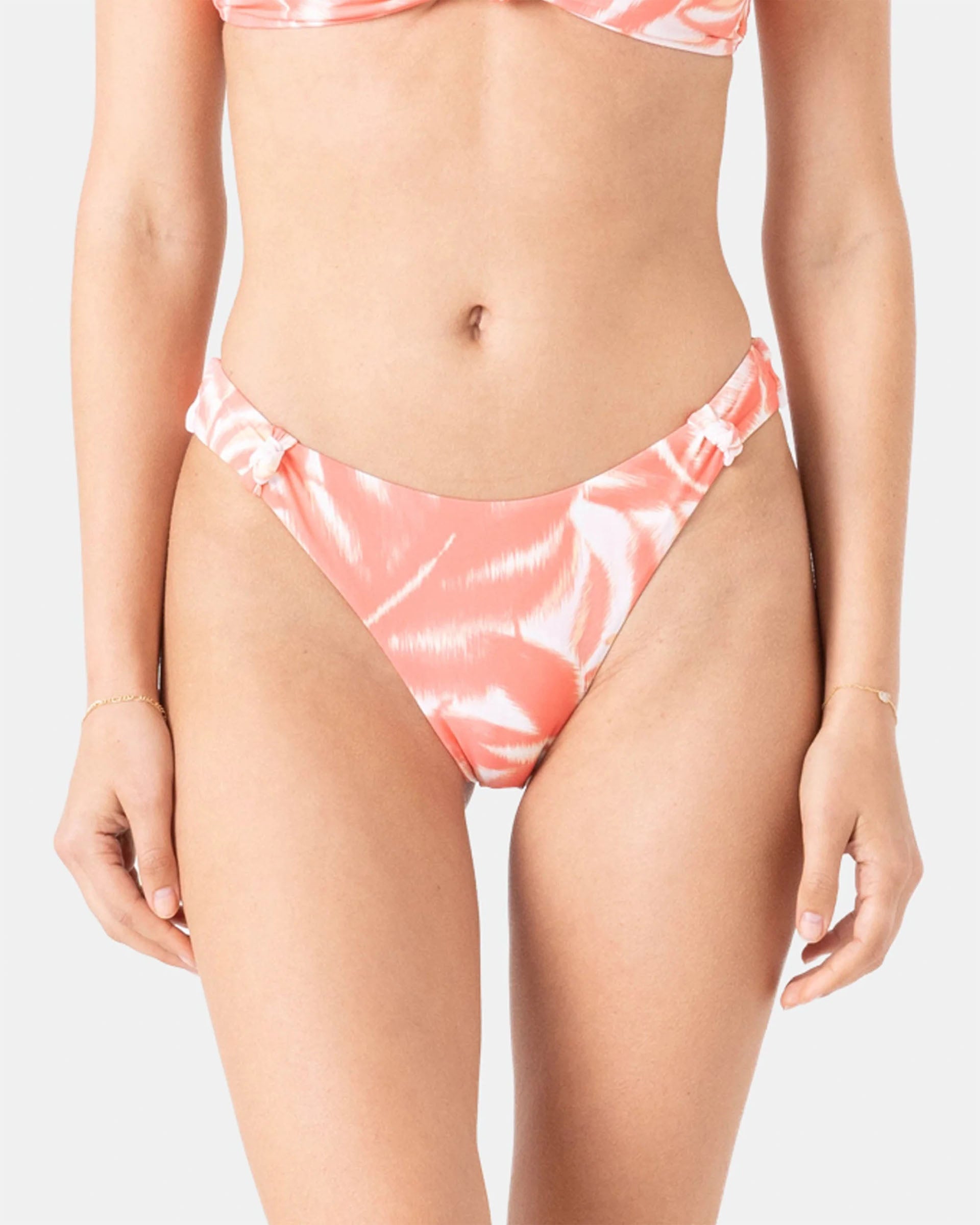 Roxy Women's Palm Haze Knotted Scoop Cheeky Bikini Bottom - Coralmul