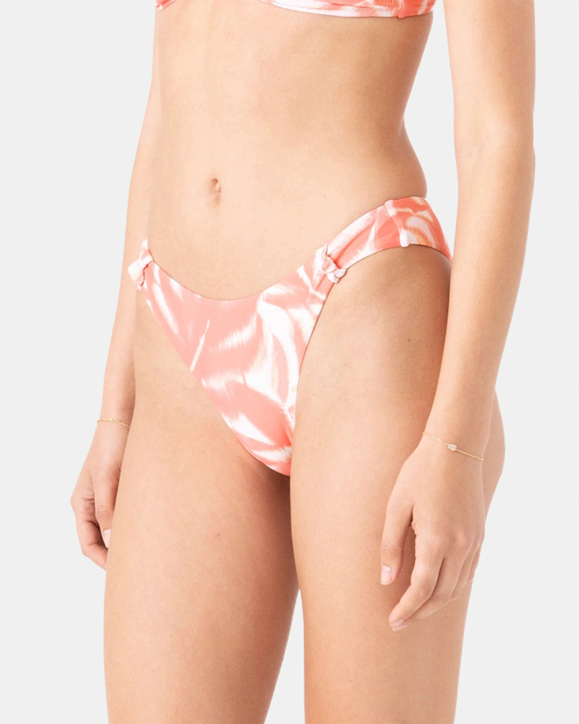 Roxy Women's Palm Haze Knotted Scoop Cheeky Bikini Bottom - Coralmul