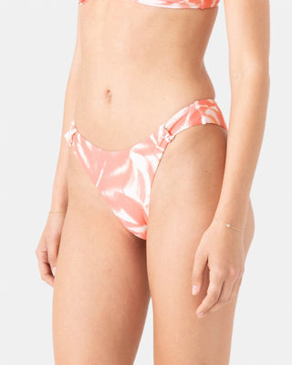 Roxy Women's Palm Haze Knotted Scoop Cheeky Bikini Bottom - Coralmul