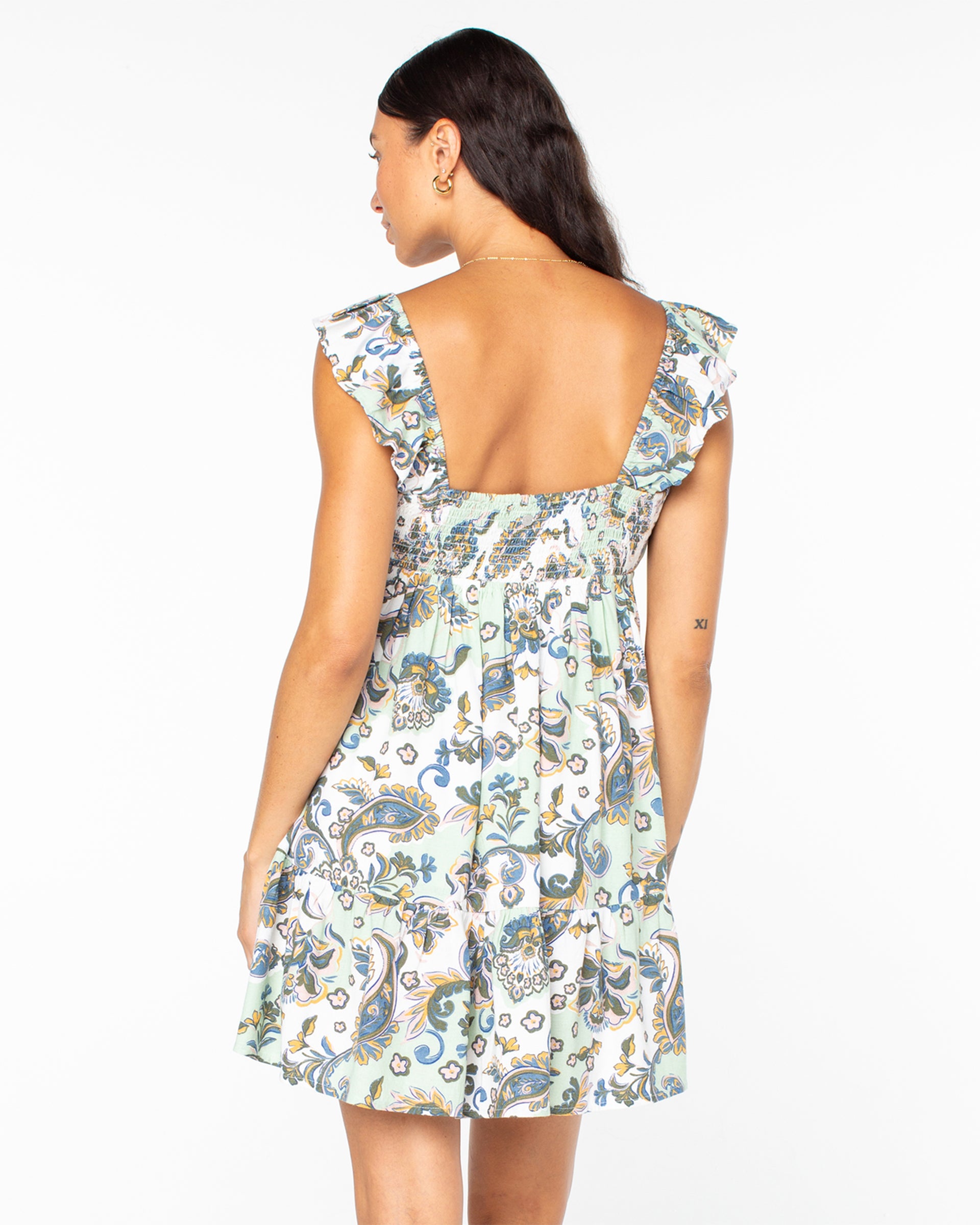 Palmy Days Mini Dress - Captains Blue Panama Paisley - Captains Blue Panama Paisley