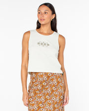 Roxy Women's Poly Blocks Wildflower Tank - Cement