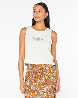 Roxy Women's Poly Blocks Wildflower Tank - Cement