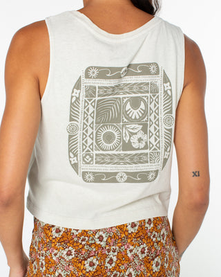 Roxy Women's Poly Blocks Wildflower Tank - Cement