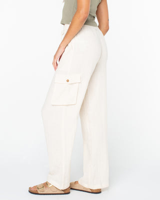 Roxy Women's Precious Cargo Slub Pant - Parchment