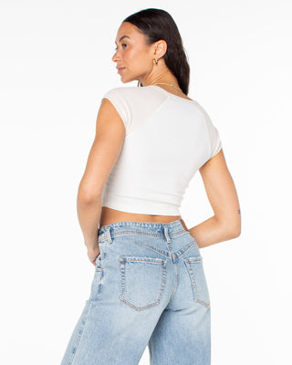 Roxy Women's Protect The Locals Cropped Baby Tee - Parchment