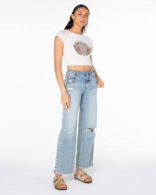 Roxy Women's Protect The Locals Cropped Baby Tee - Parchment