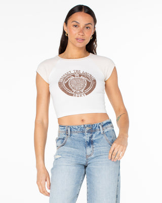 Roxy Women's Protect The Locals Cropped Baby Tee - Parchment
