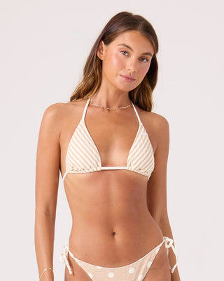 Roxy Women's Puka Dots Mini Tiki Triangle Bikini Top - Neutral Combo