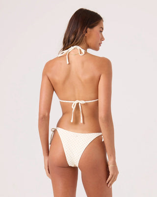 Roxy Women's Puka Dots Tie Side Cheeky Bikini Bottom - Neutral Combo