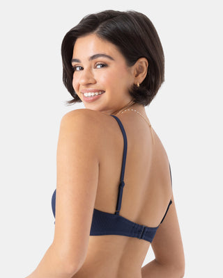Roxy Women's Rib Roxy Love Knot Bralette Bikini Top - Mood Indigo
