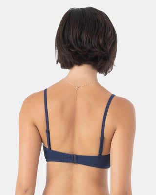 Roxy Women's Rib Roxy Love Knot Bralette Bikini Top - Mood Indigo