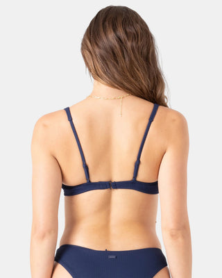 Roxy Women's Rib Roxy Love Scoop Bralette Bikini Top - Mood indigo