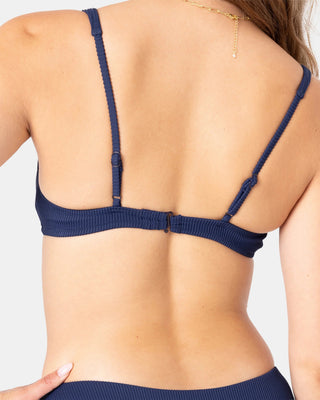 Roxy Women's Rib Roxy Love Scoop Bralette Bikini Top - Mood indigo