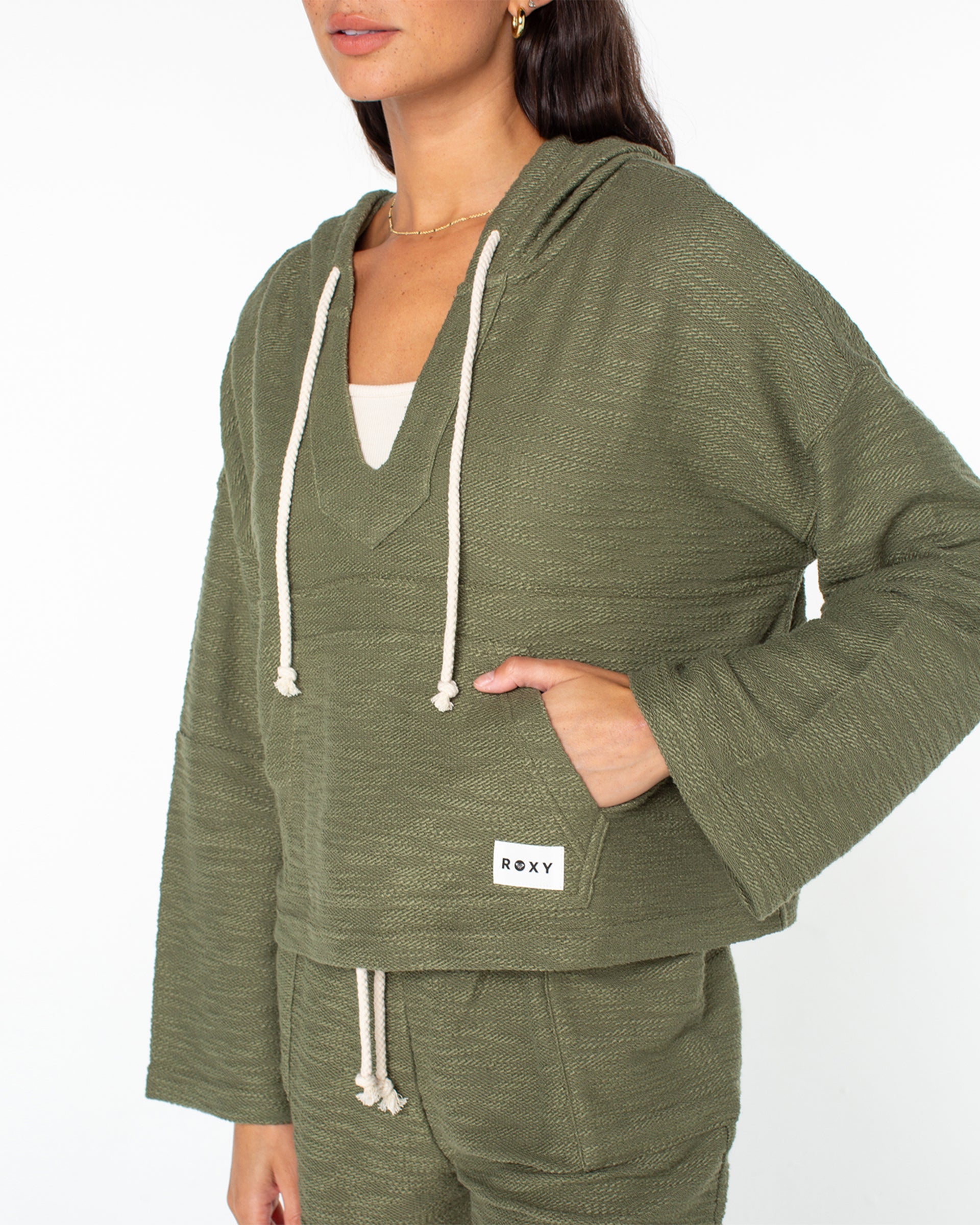 Roxy Women's Rich Coast Poncho - Four Leaf Clover Solid