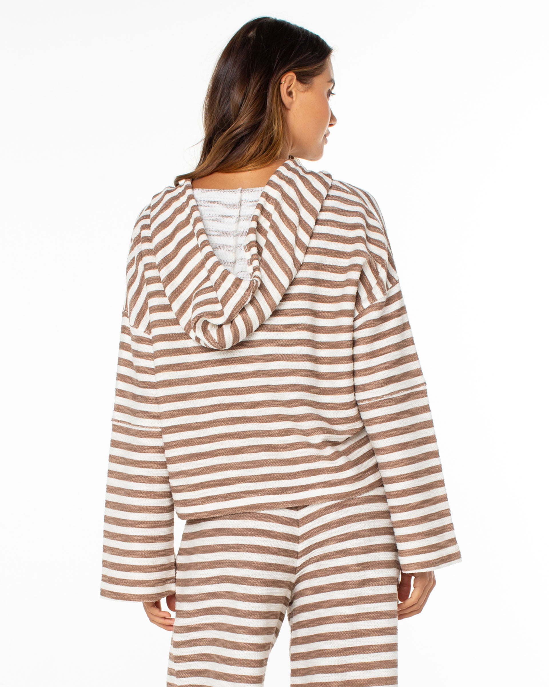 Roxy Women's Rich Coast Stripe Poncho - Brownie Freebird Stripe
