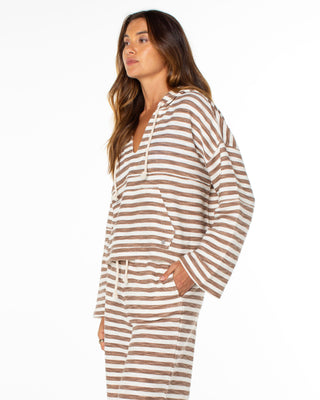 Roxy Women's Rich Coast Stripe Poncho - Brownie Freebird Stripe
