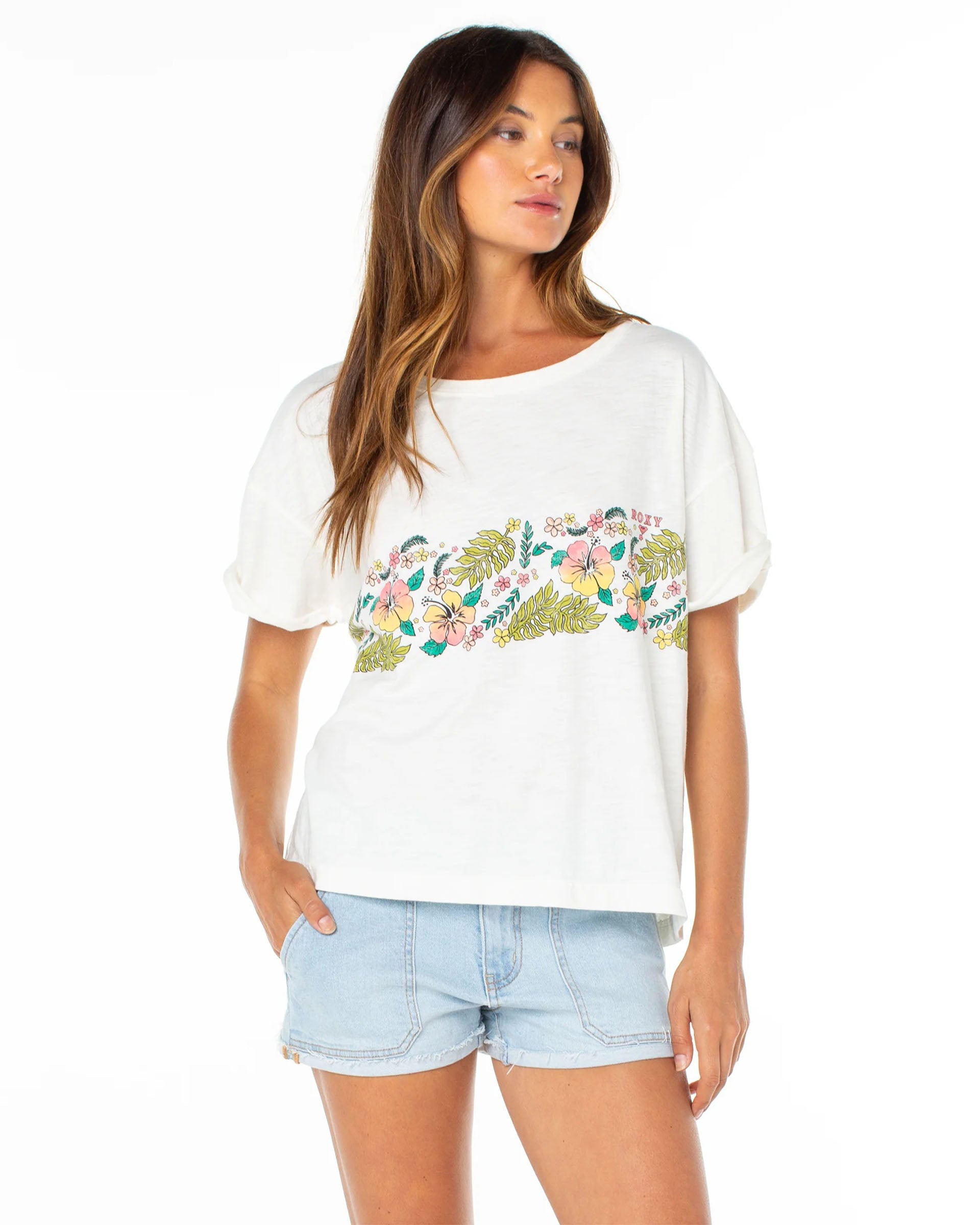 Roxy Women's Ride The Wave Top - Cloud Dancer