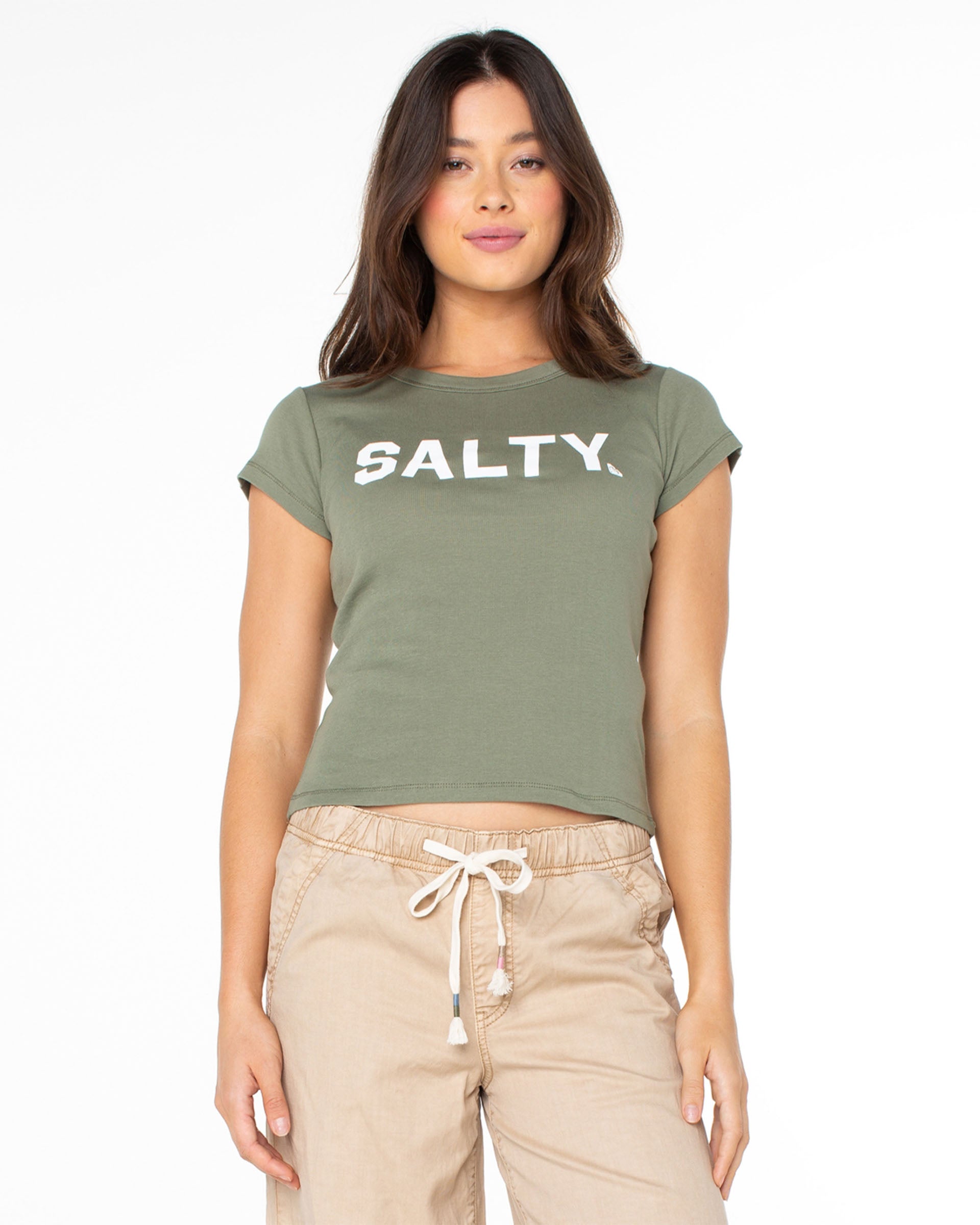 Roxy Women's Salty 90s Baby T-Shirt - Four Leaf Clover