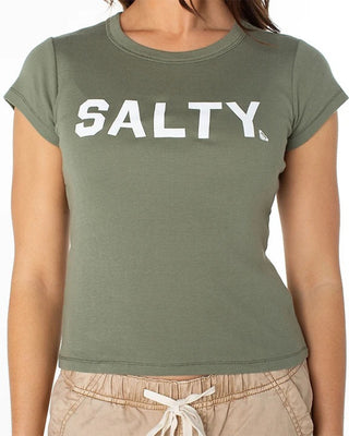 Roxy Women's Salty 90s Baby T-Shirt - Four Leaf Clover