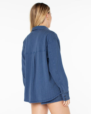 Roxy Women's Sandpiper Button Up - Sargasso Sea Solid