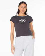 Roxy Women's Saturn Classic 90's Baby Tee - Phantom