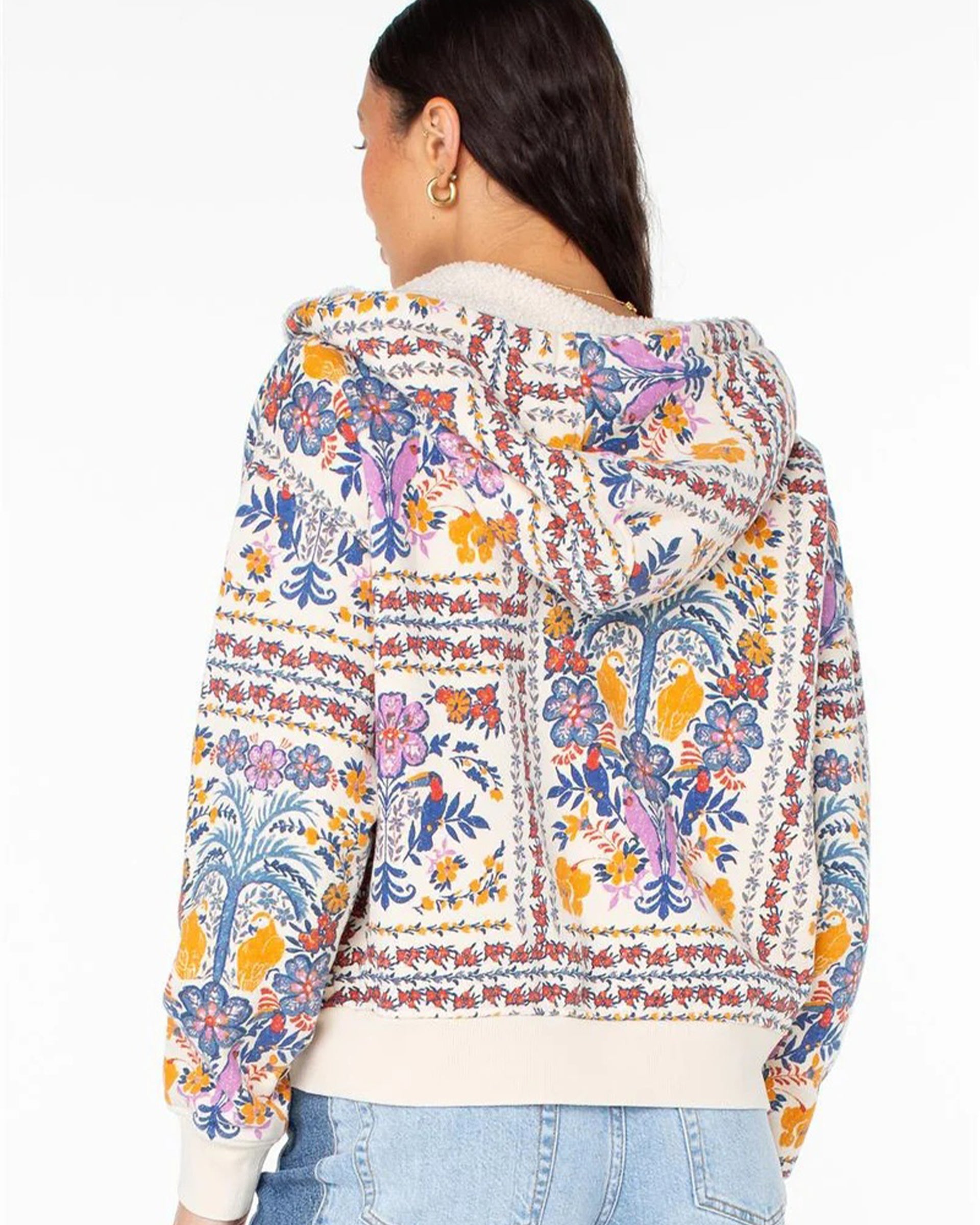 Roxy Women's Savannah Zip-Up Hoodie - Cream/Multi