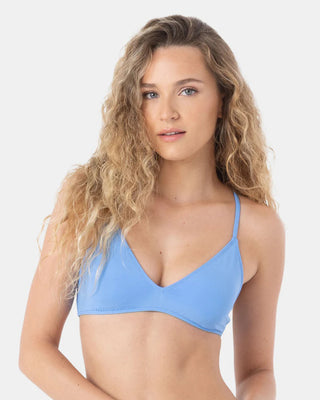 Roxy Women's SD Beach Classics Athletic Triangle Bikini Top - Sail Blue