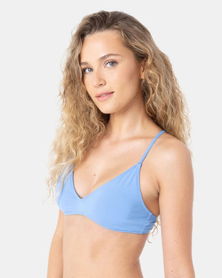 Roxy Women's SD Beach Classics Athletic Triangle Bikini Top - Sail Blue